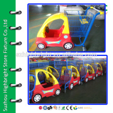 supermarket kiddy shopping trolley with elevator wheels